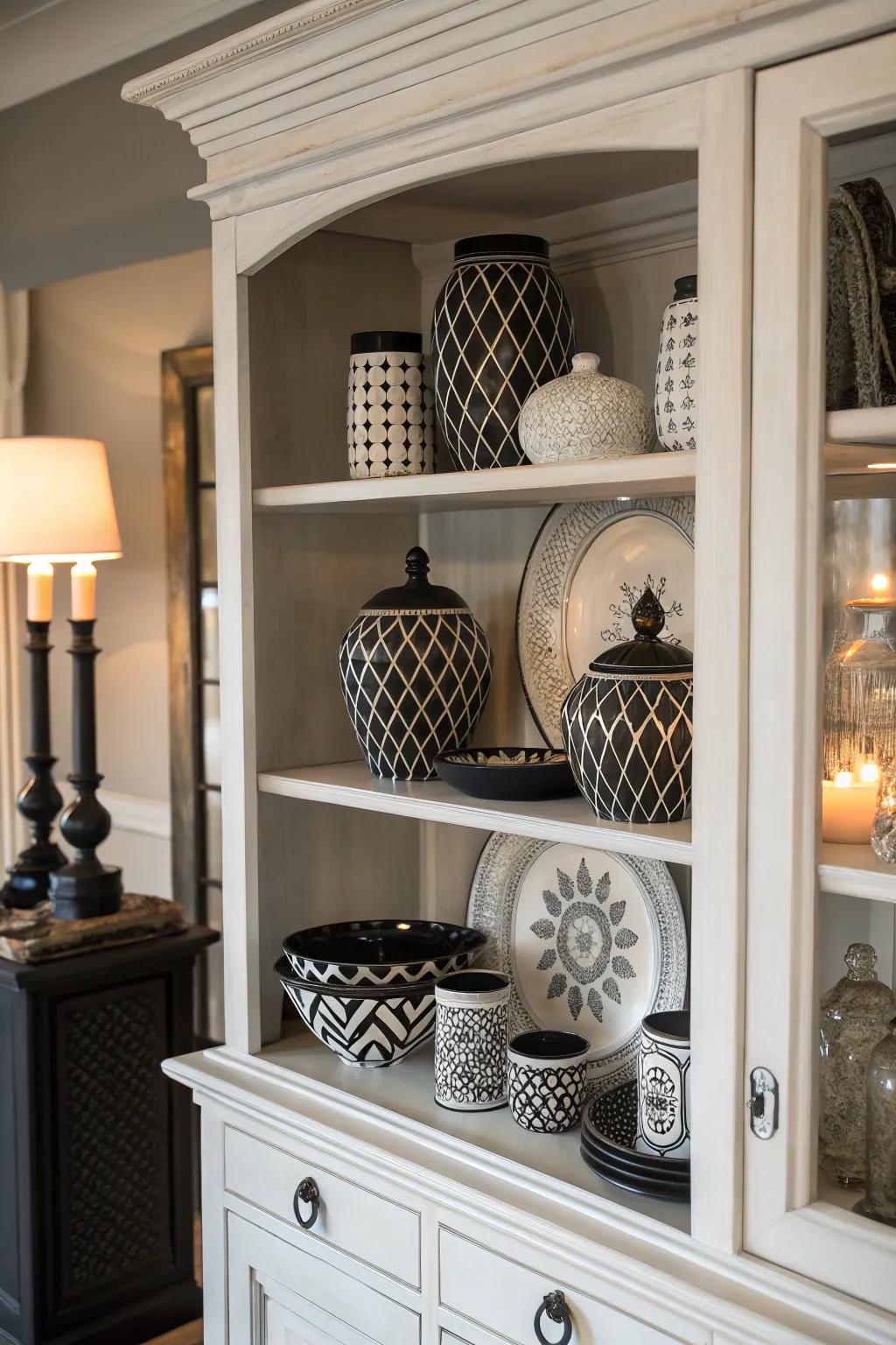A monochromatic palette establishes a chic and unified look.