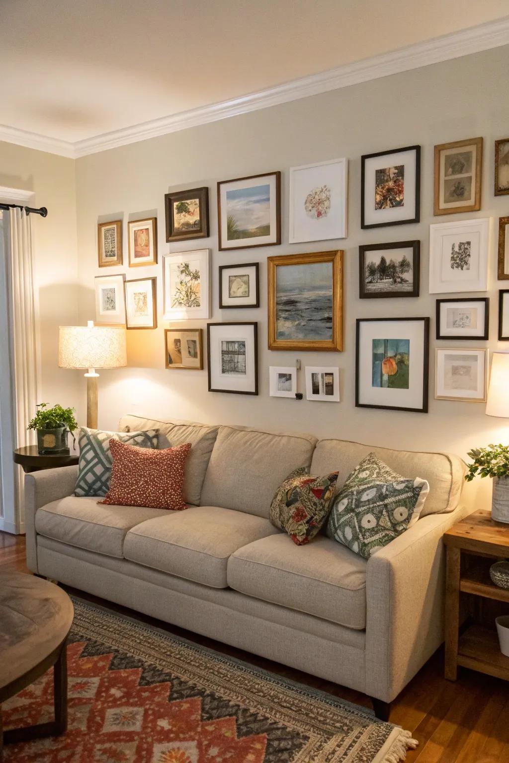 A gallery above seating maximizes vertical space.