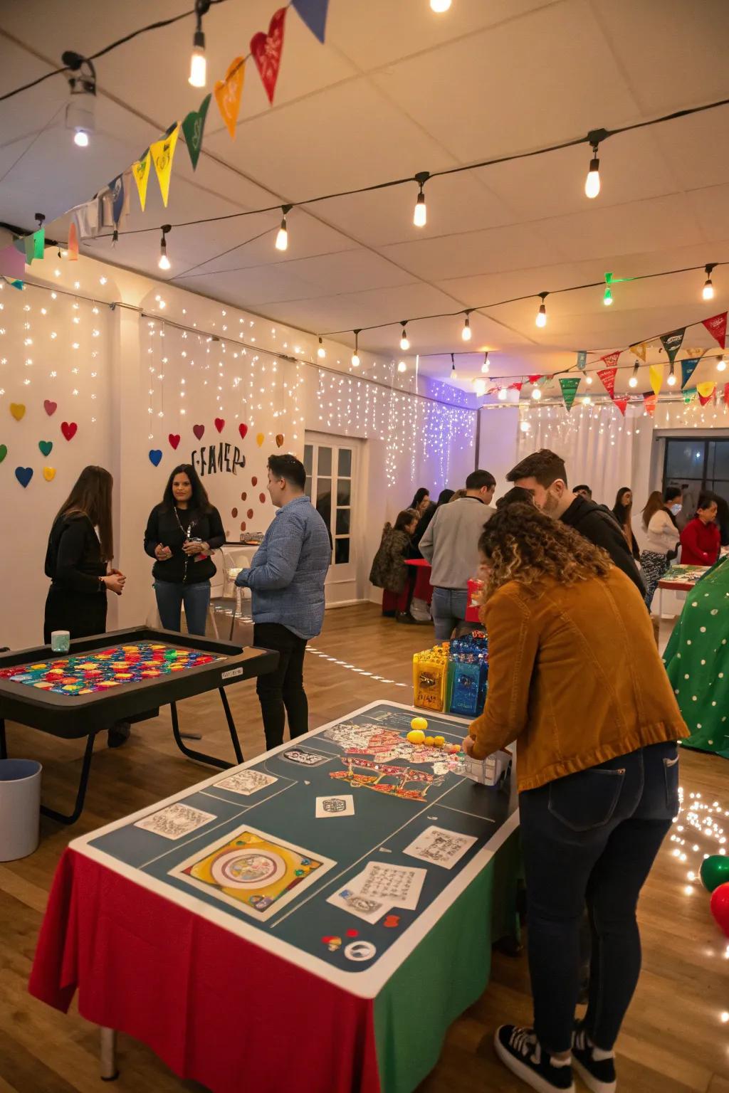 An engaging internal event featuring an engaging activity station.