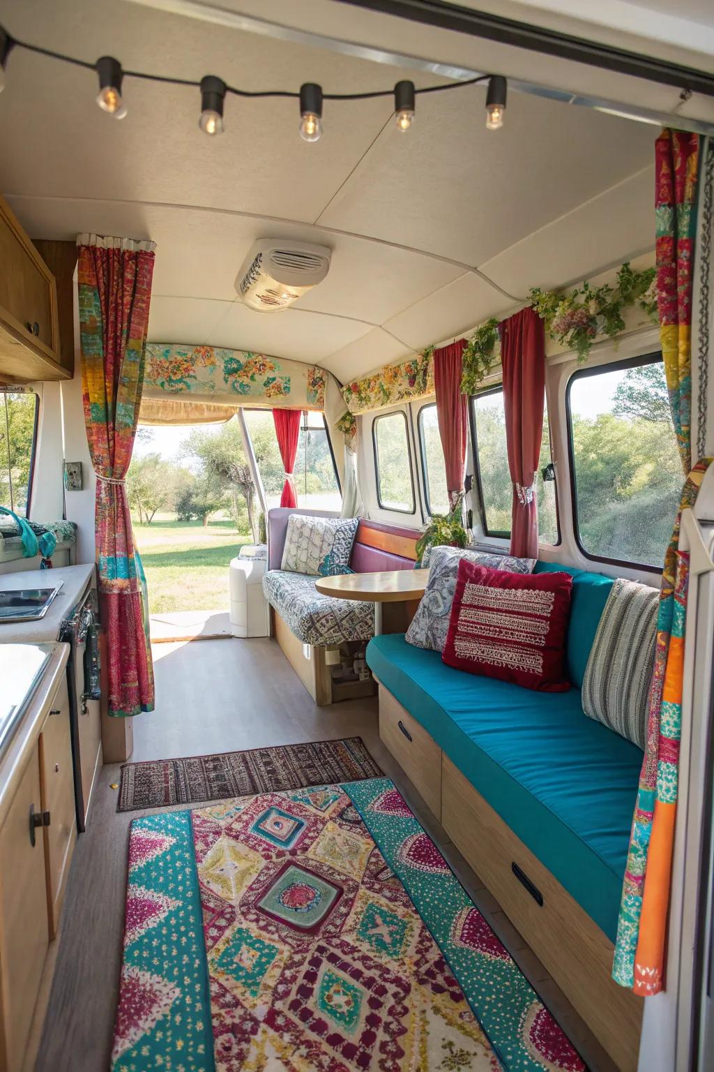 Themed decor conveying a coherent and delightful vibe to the RV.