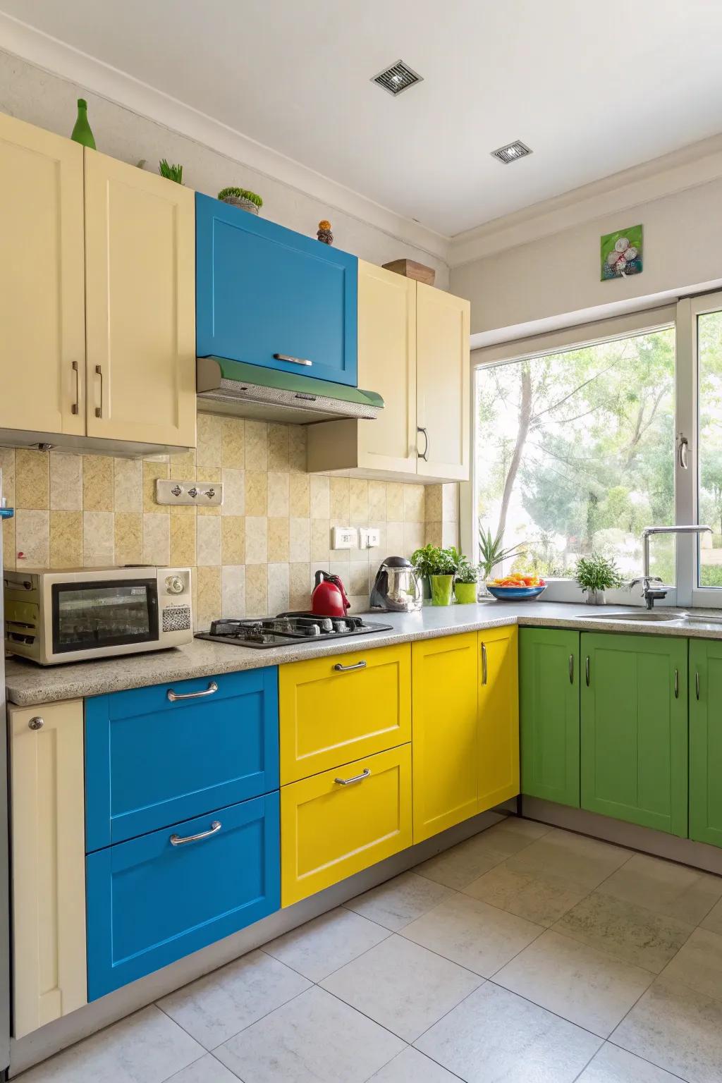 Spirited color arrangements imbue your kitchen with individuality and vibrancy.