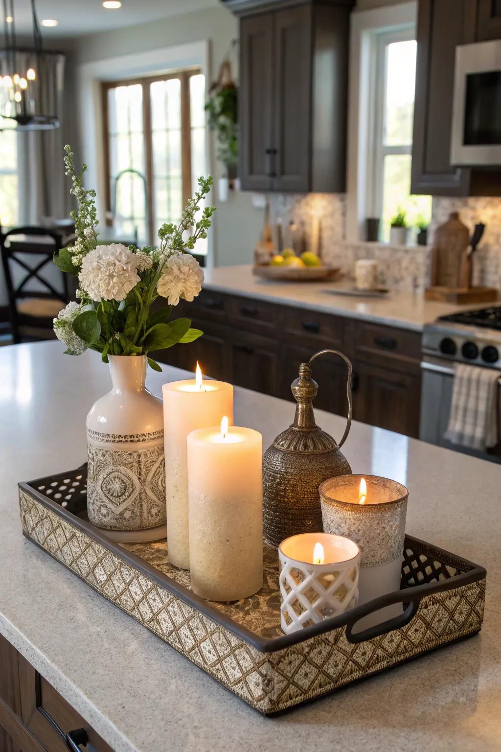 Styling Trays help organize and define decor.
