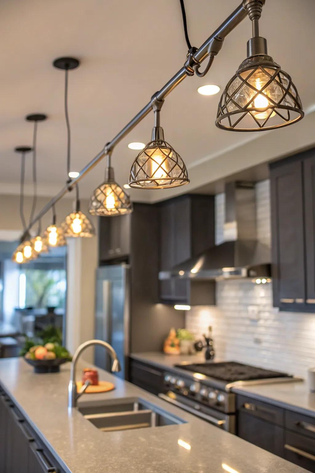 Explore creative illumination arrangements utilizing adaptable rails.