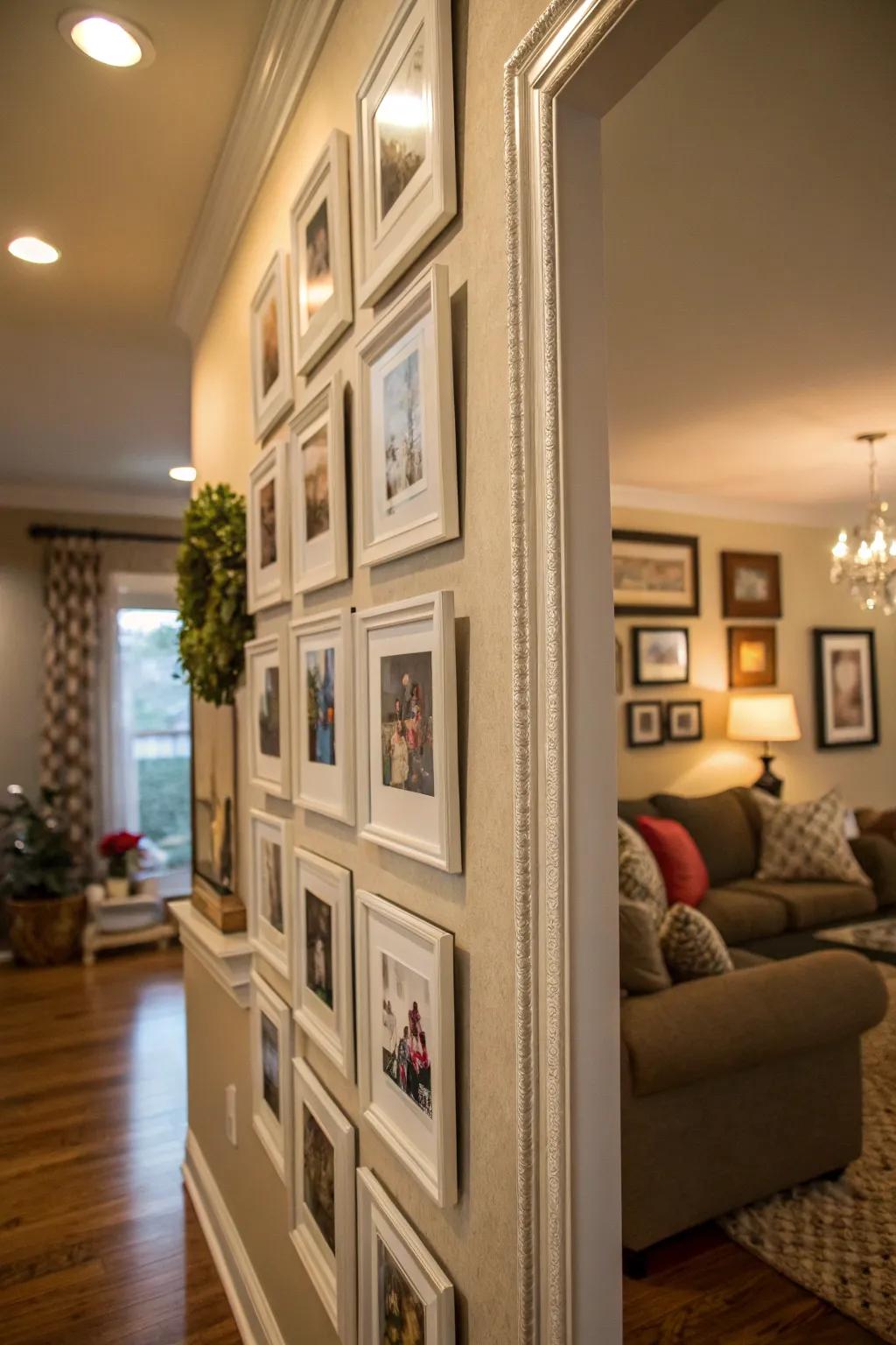Employ upright orientation to create the illusion of height in your photo display.