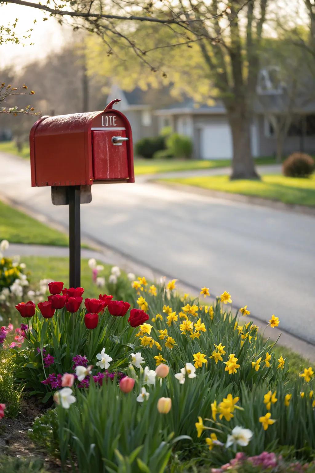 Seasonal blooms ensure a dynamic and ever-changing mailbox garden.