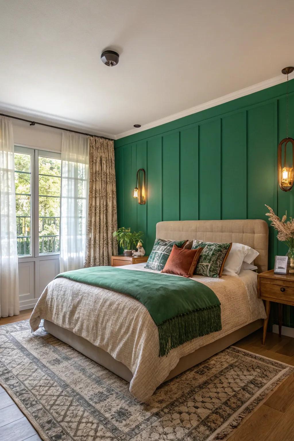 A striking accent wall can be the focal point of a room.
