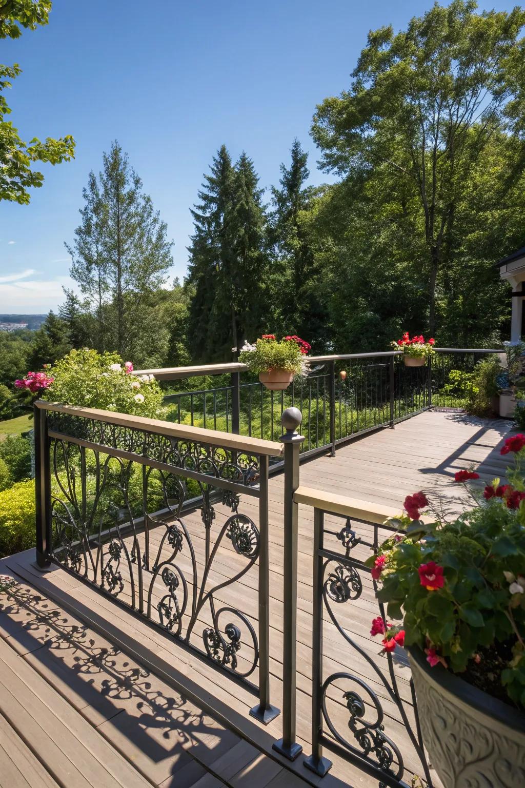 Ornamental inserts bestow a distinctive charm upon metal railings.