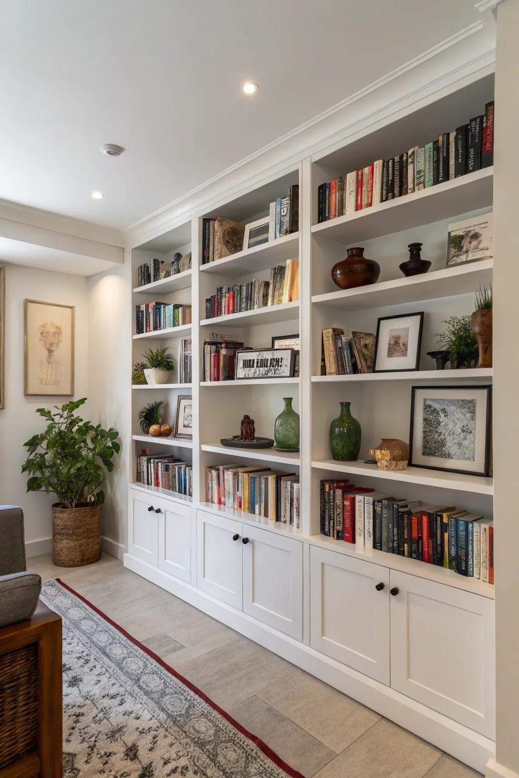 Convert your alcove into a personal library sanctuary.