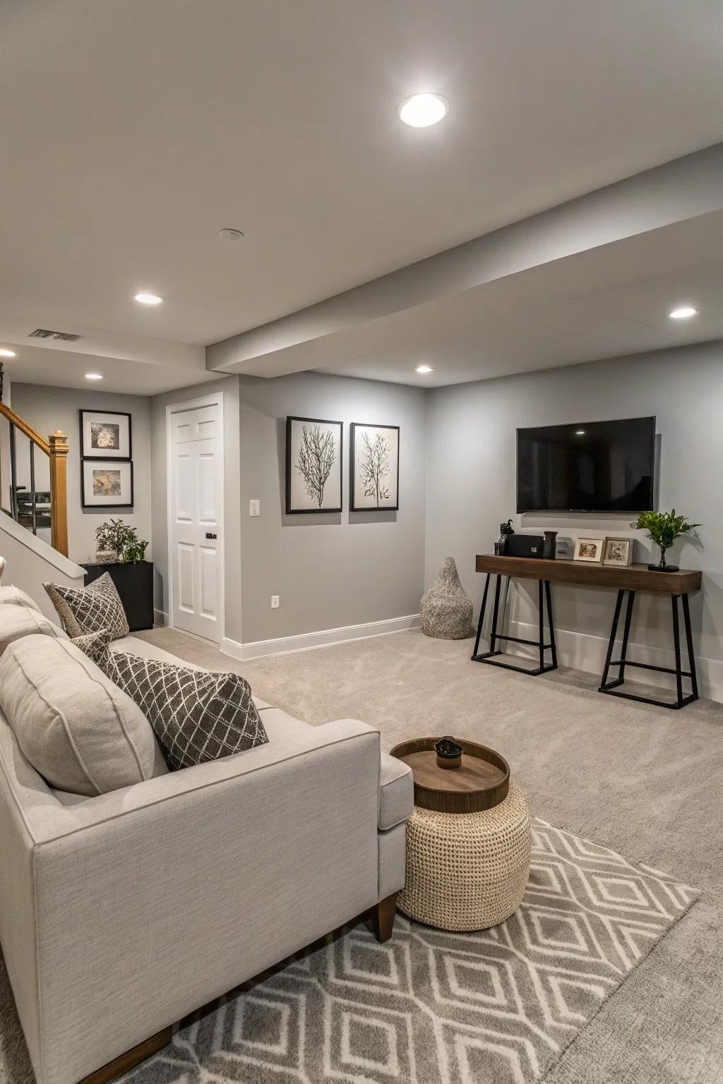 Pale gray delivers a polished and contemporary look.
