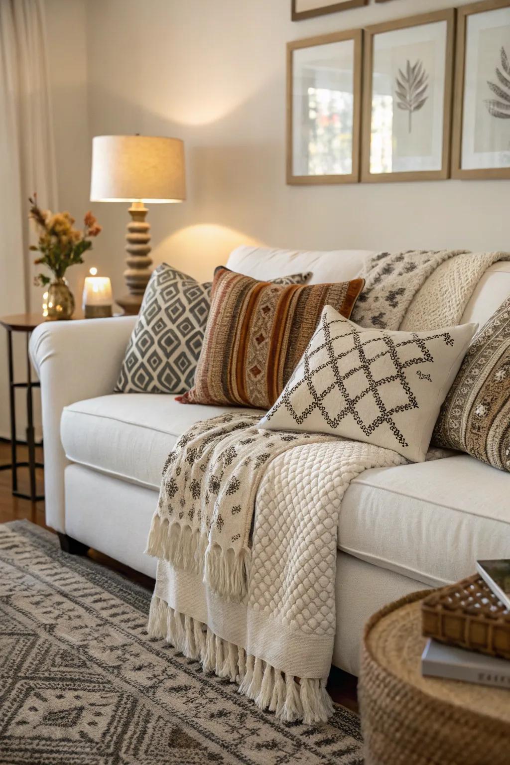 Layered designs contribute depth and interest.