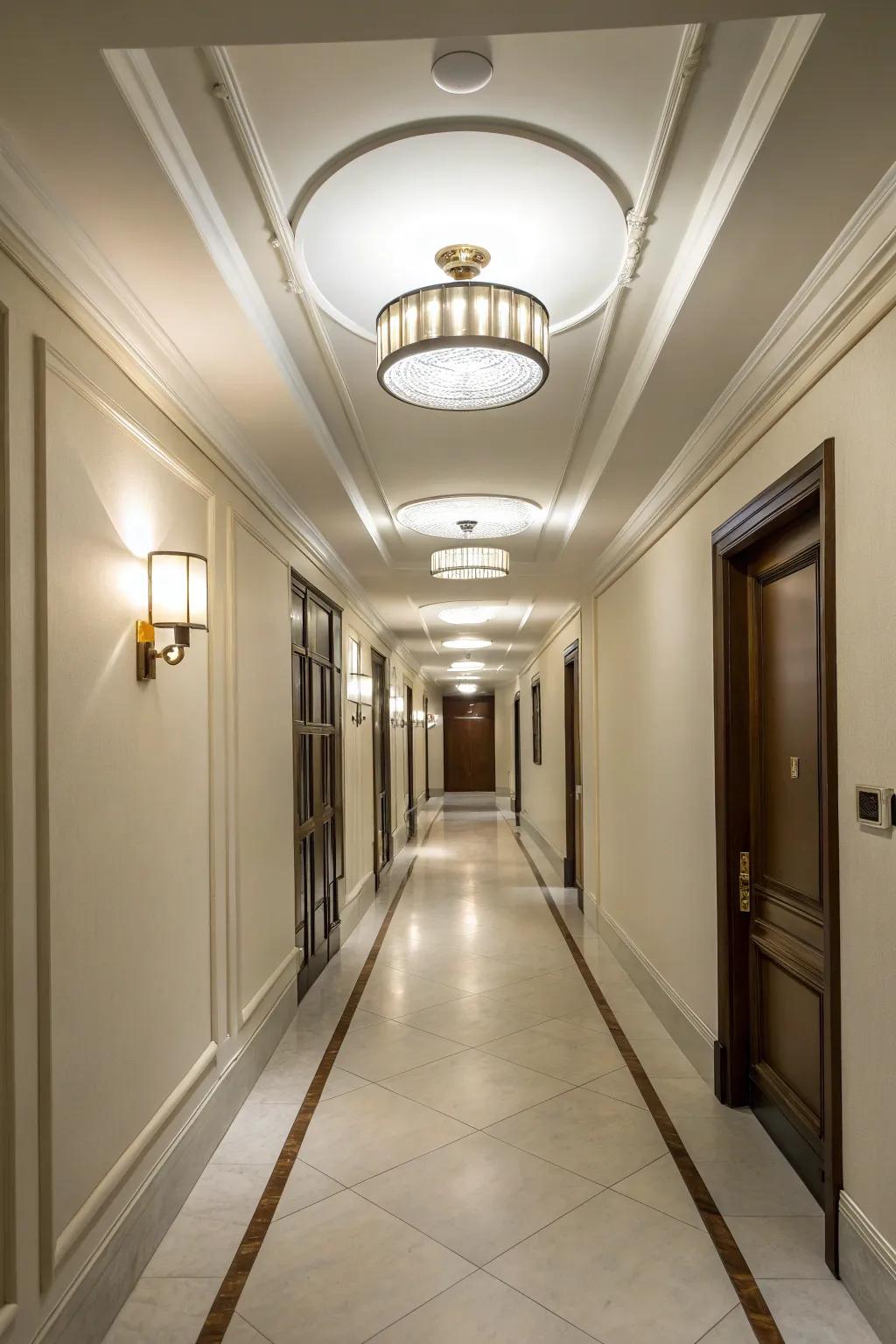 Smooth mounts are perfect for small-ceilinged hallways.