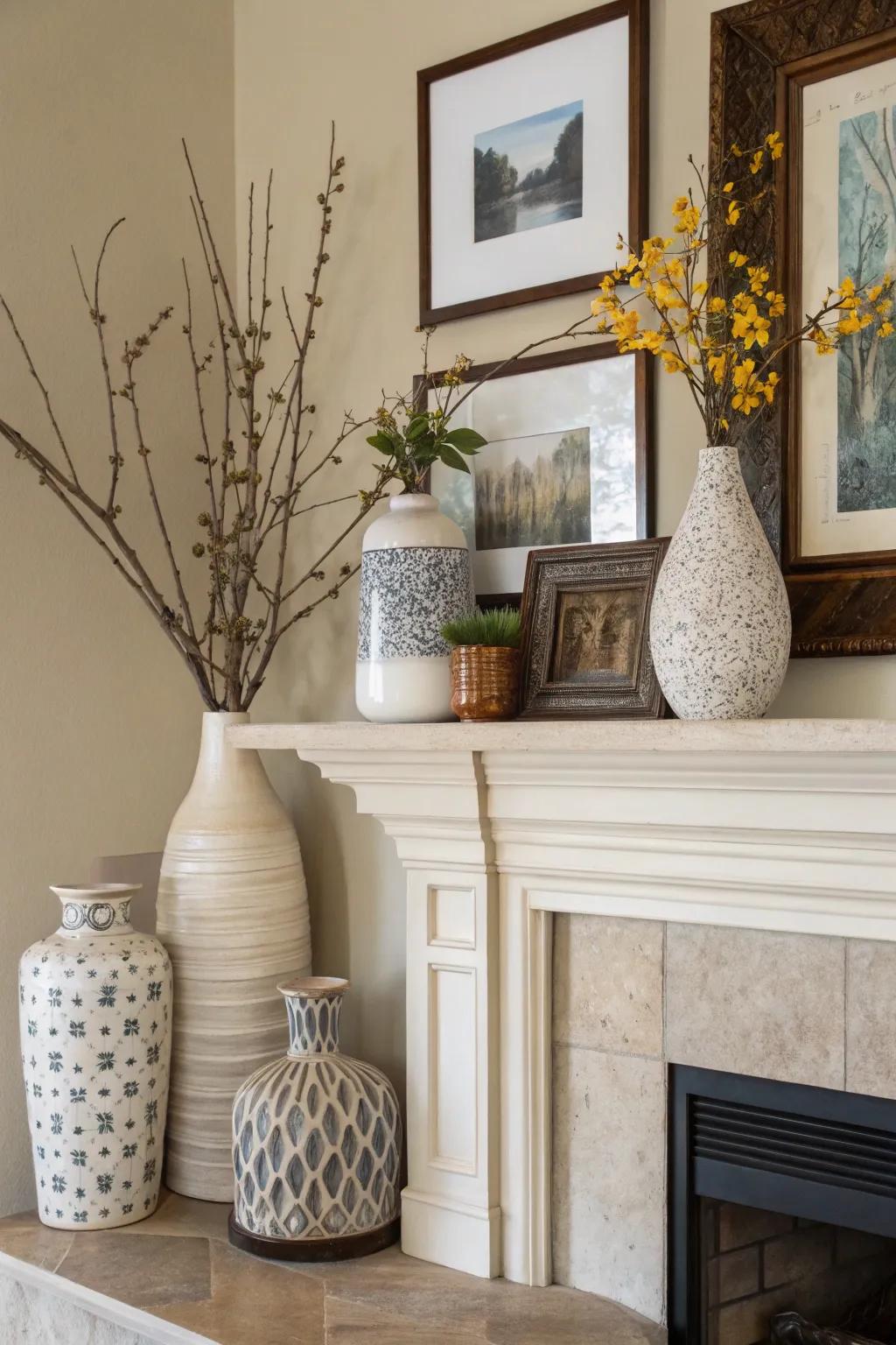 Incongruity can lend your mantel a modern and dynamic feel.