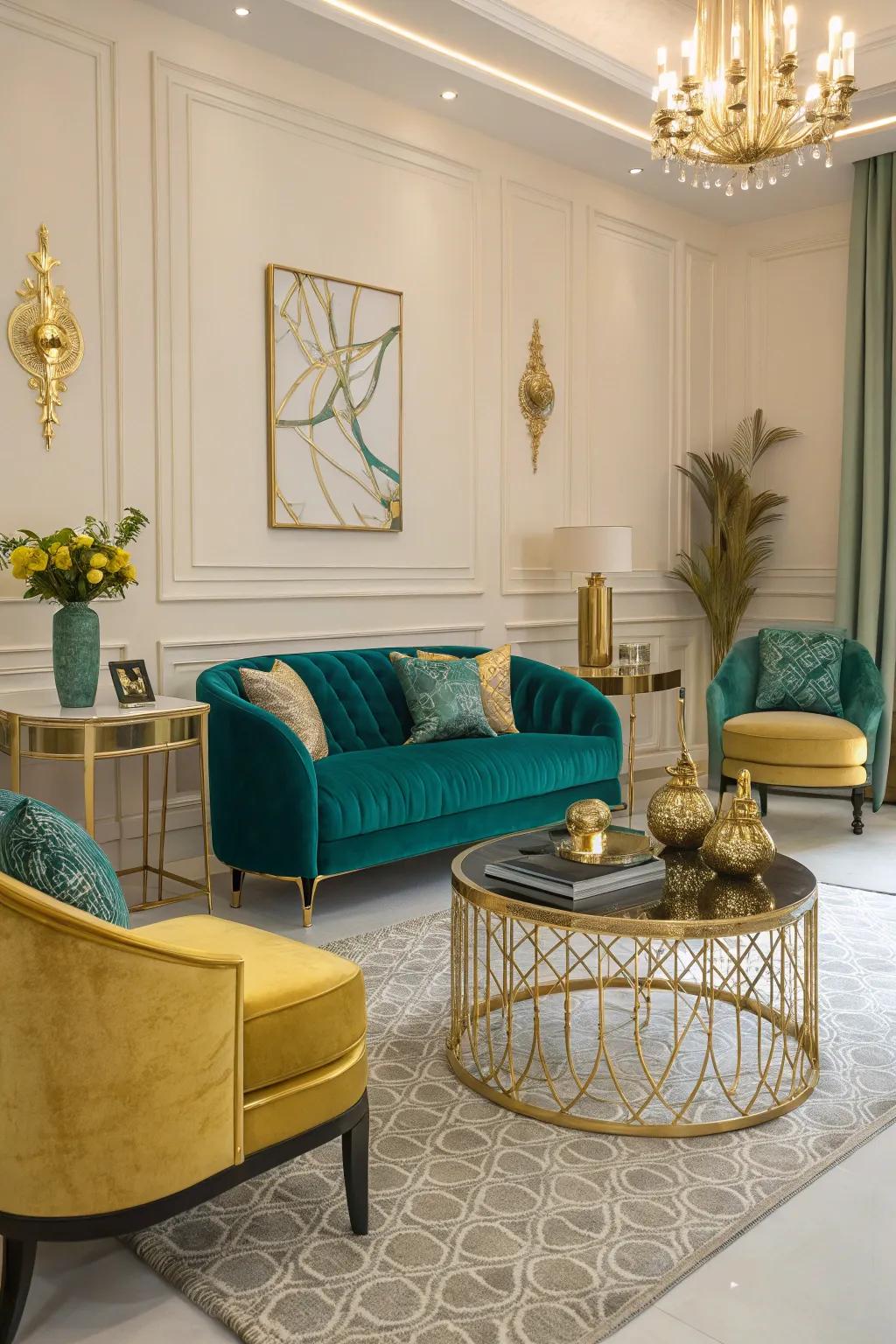 Metallic features add beauty to the design.