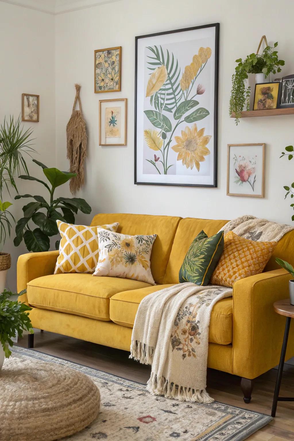 Artwork ties the color palette together beautifully.