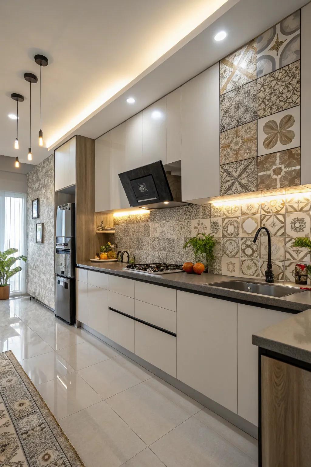 Laminate section backsplashes offer an economical tile-like aesthetic without the hassle.