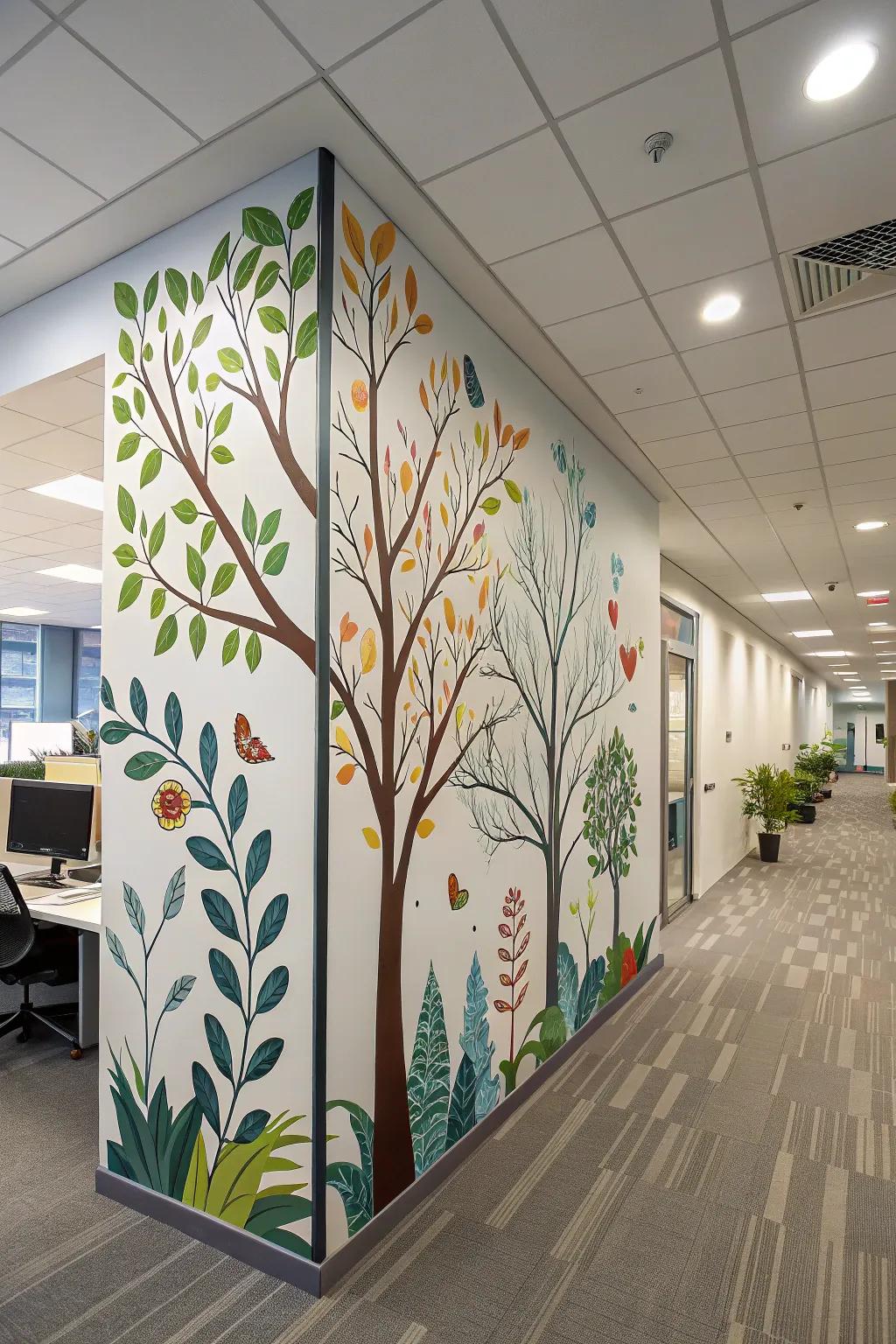 Integrate inventiveness and the natural world through abstract botanical decorations.