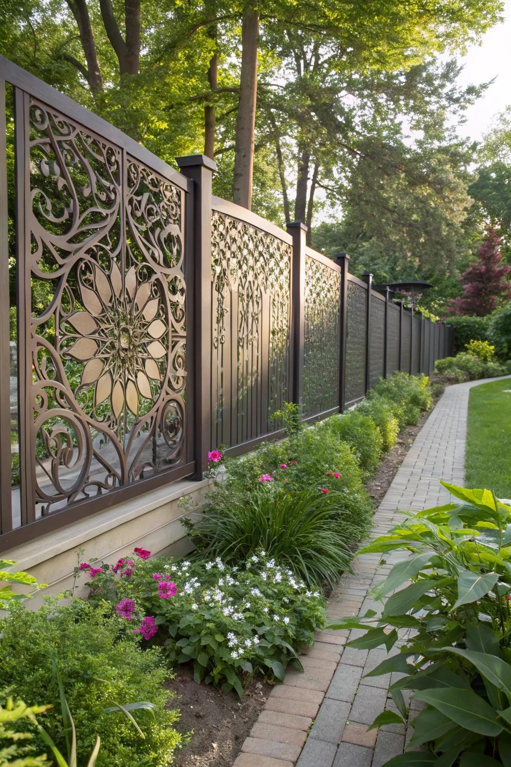 Revolutionize your expanse with artistic metallic segment fencing.