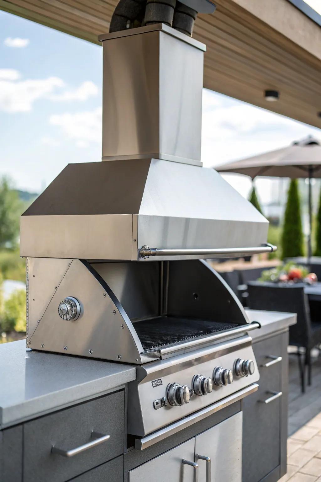Industrial canopies add a contemporary edge to outdoor spaces.