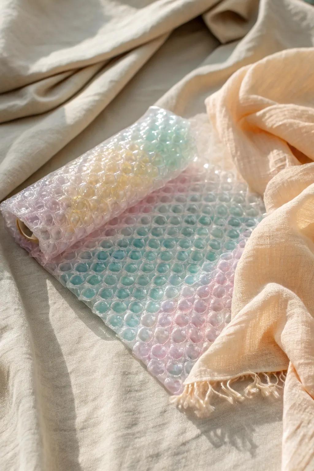 Convert commonplace encapsulated air plastic into an artistic medium for ingenuity. Uncover the craft of texture!