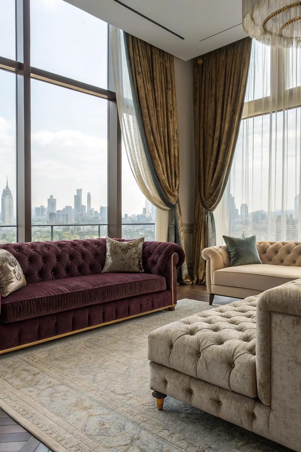 Fabrics add coziness and softness.