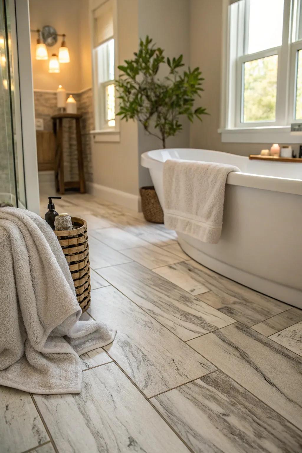 Elevate your space with marble-look finishes that exude luxury and elegance. ✨ #LuxuryDesign #MarbleLook