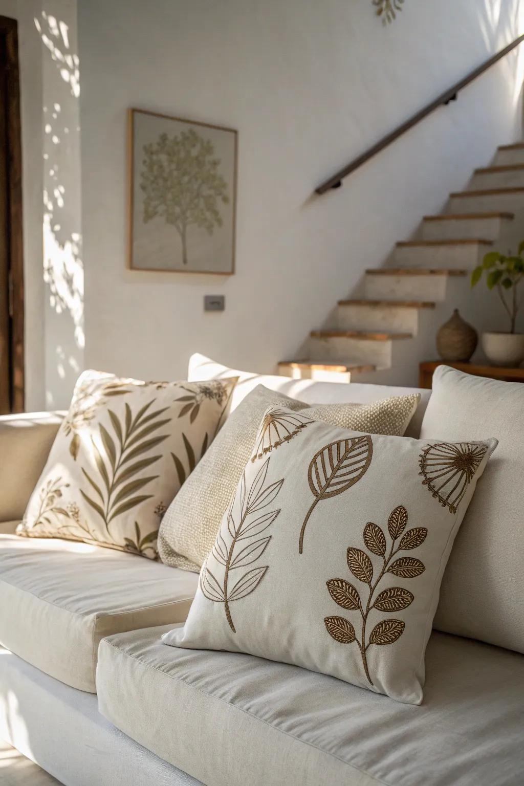 Minimalist pillows creating an uncluttered, serene environment.