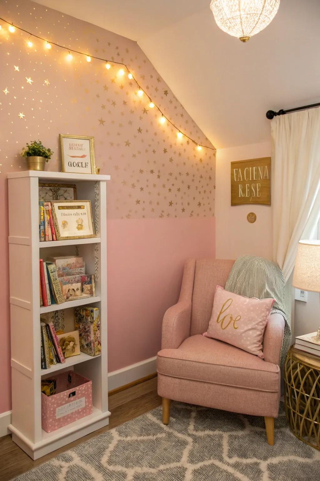 A reading alcove encourages relaxation and imagination.