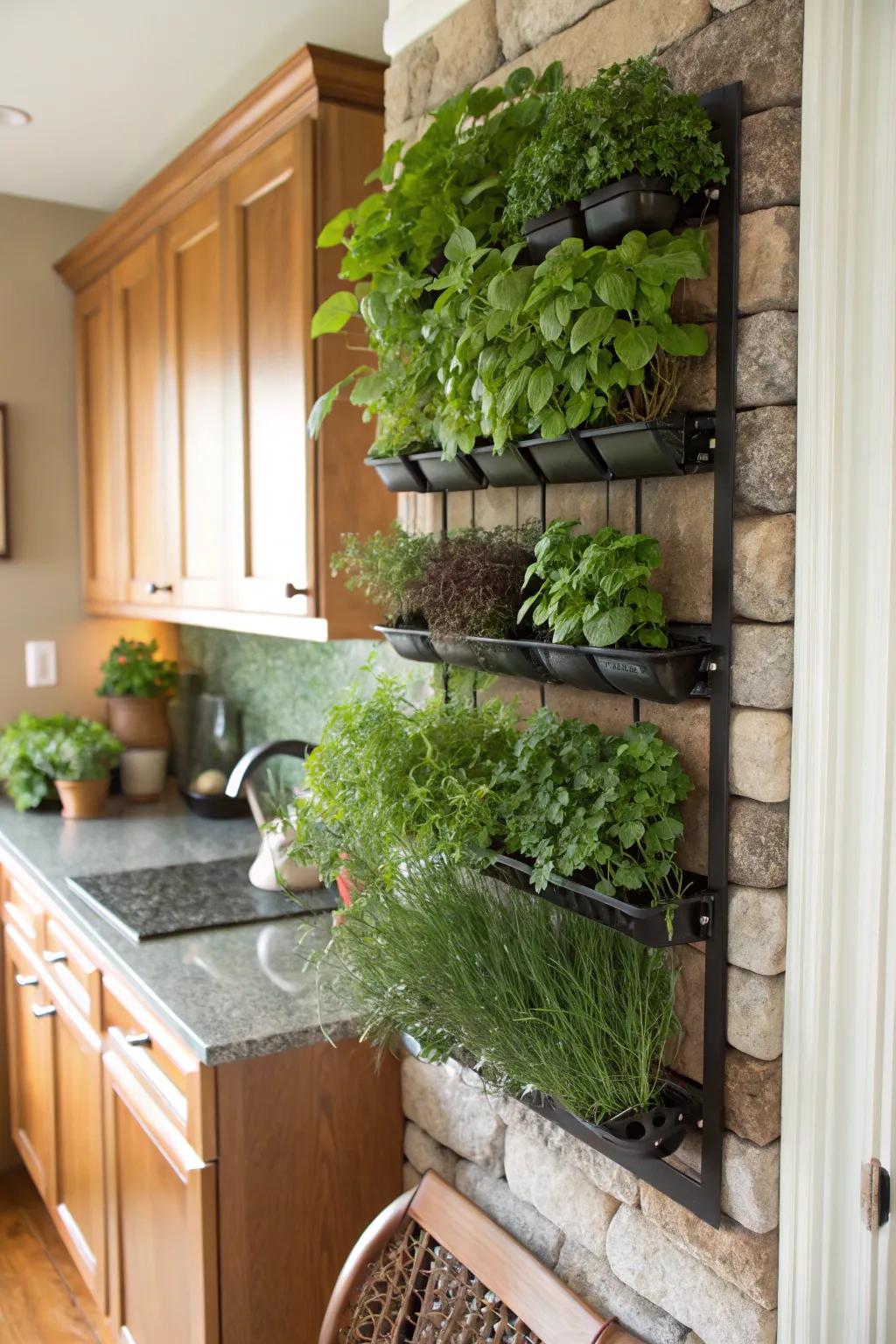 Freshen up your cooking area with a upright herb sanctuary.