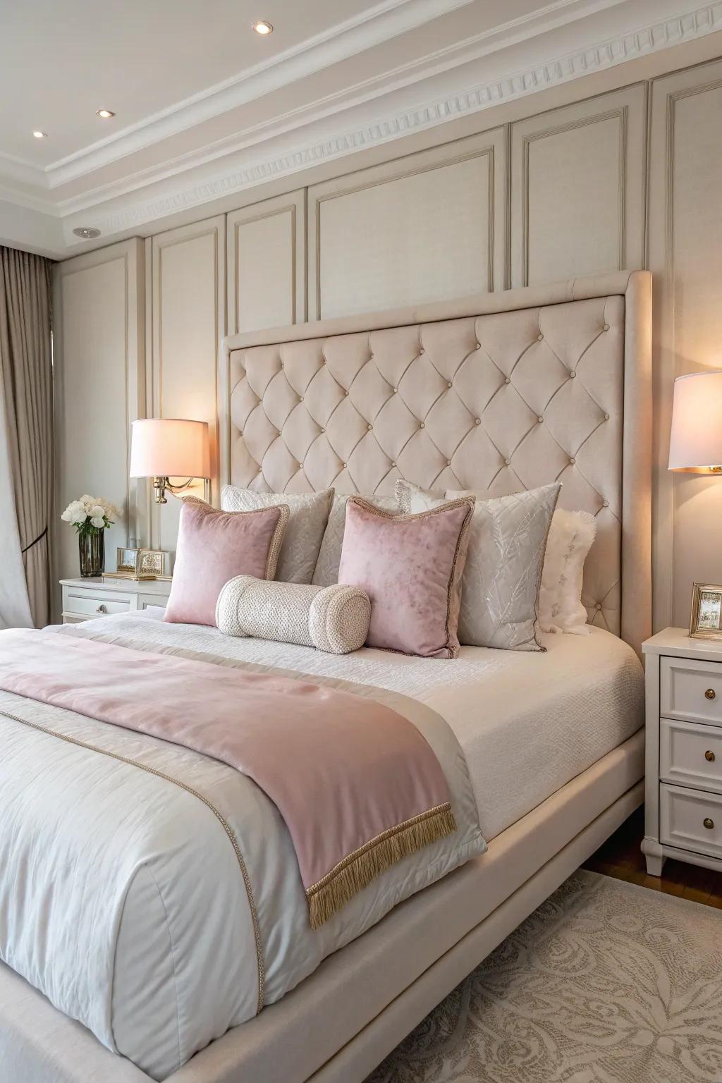 Big pillows enhance a softer bed.