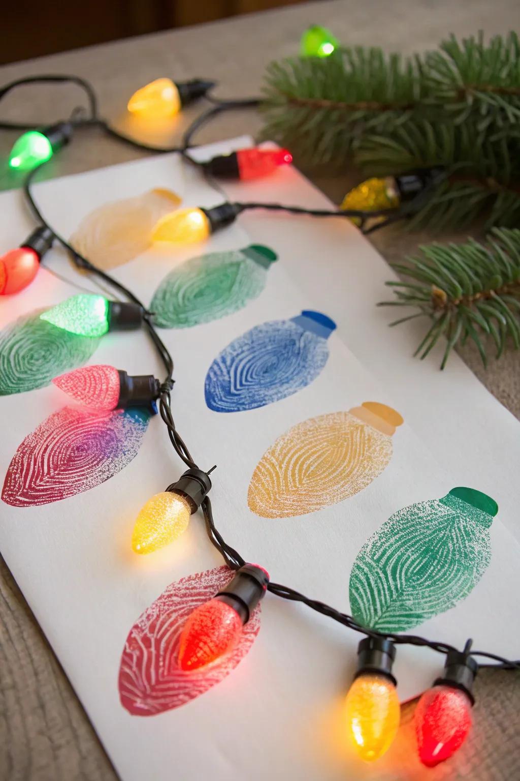Finger mark holiday illumination, capturing minuscule imprints in a festive design.