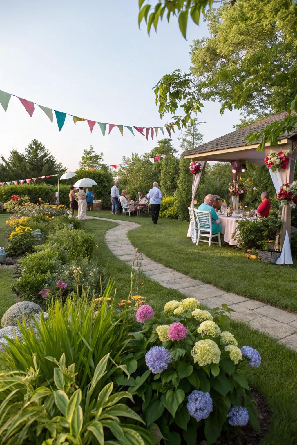 A garden theme provides a revitalizing alfresco celebration.
