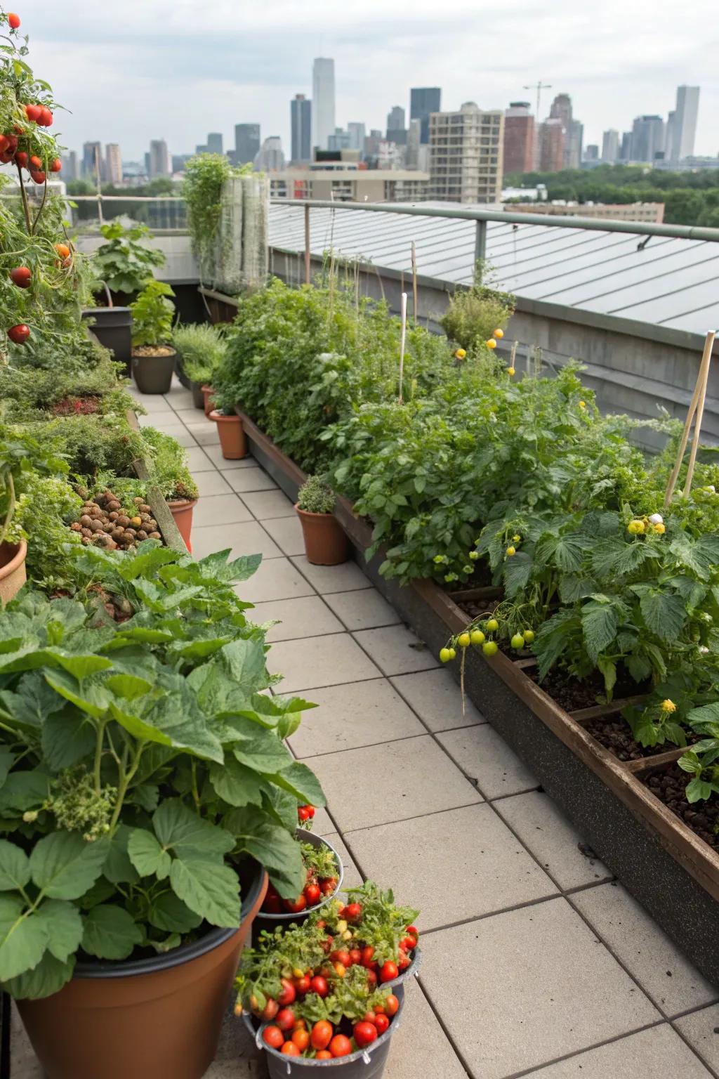 A nutritional garden furnishes fresh produce directly at your threshold.