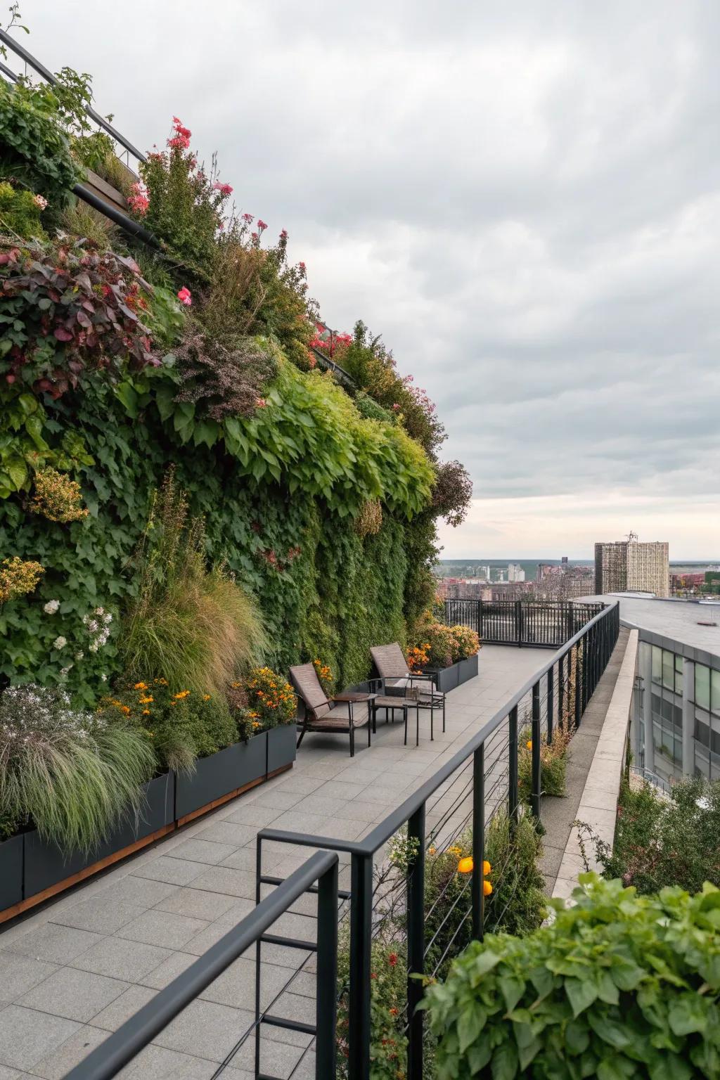 Cultivate upwards using a stunning vertical garden.