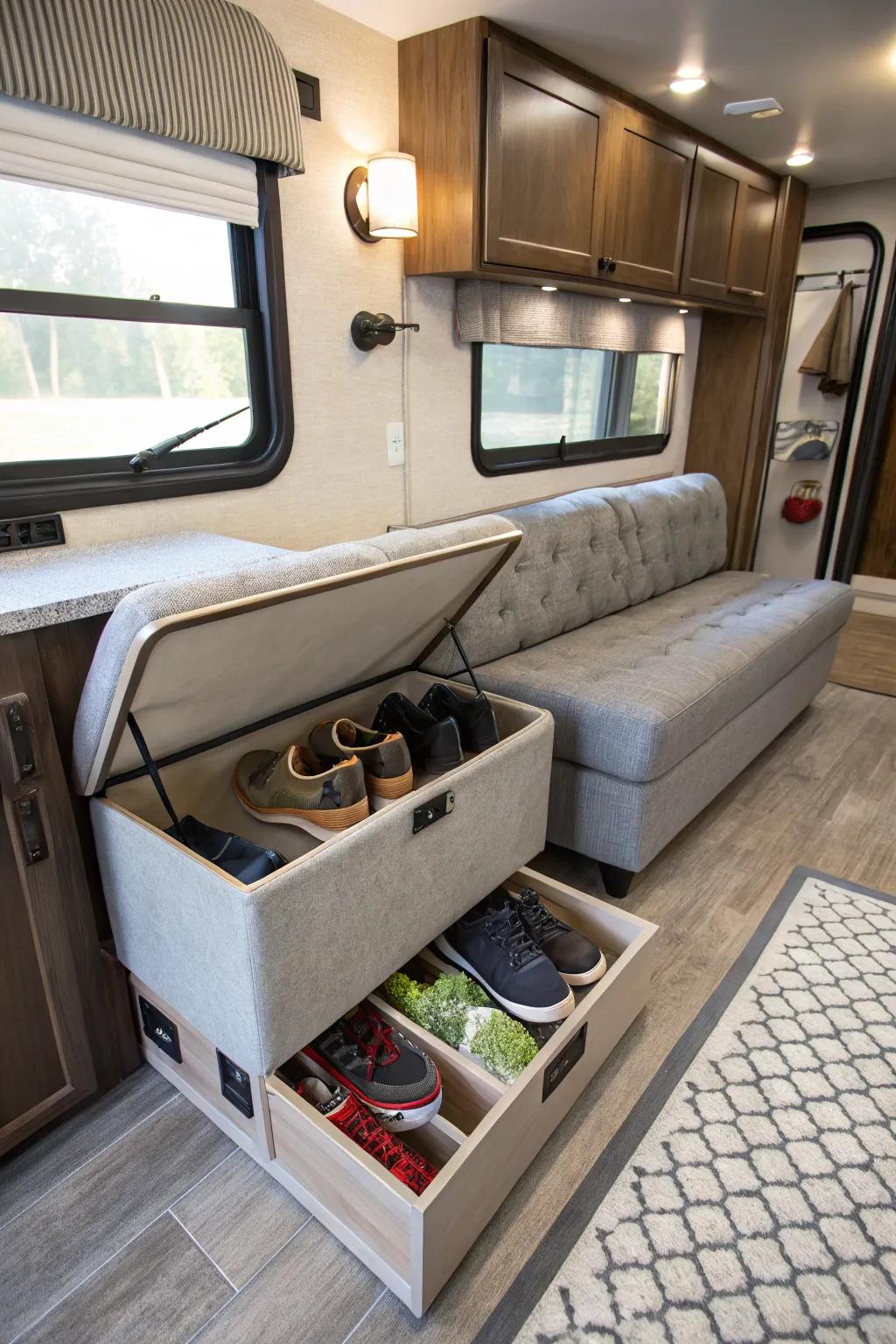 Merge comfort and arrangement using an adaptable ottoman.