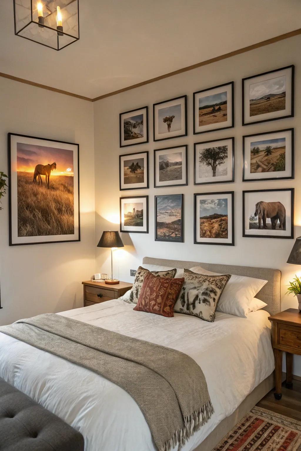 A gallery feature transforms your area into an artistic showcase.