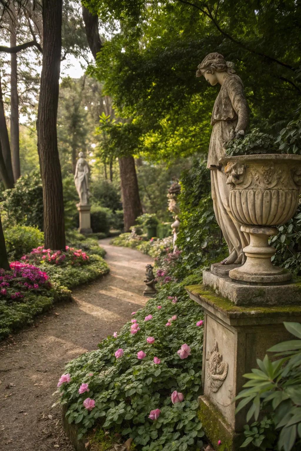 Artistic components adding individuality to the garden.