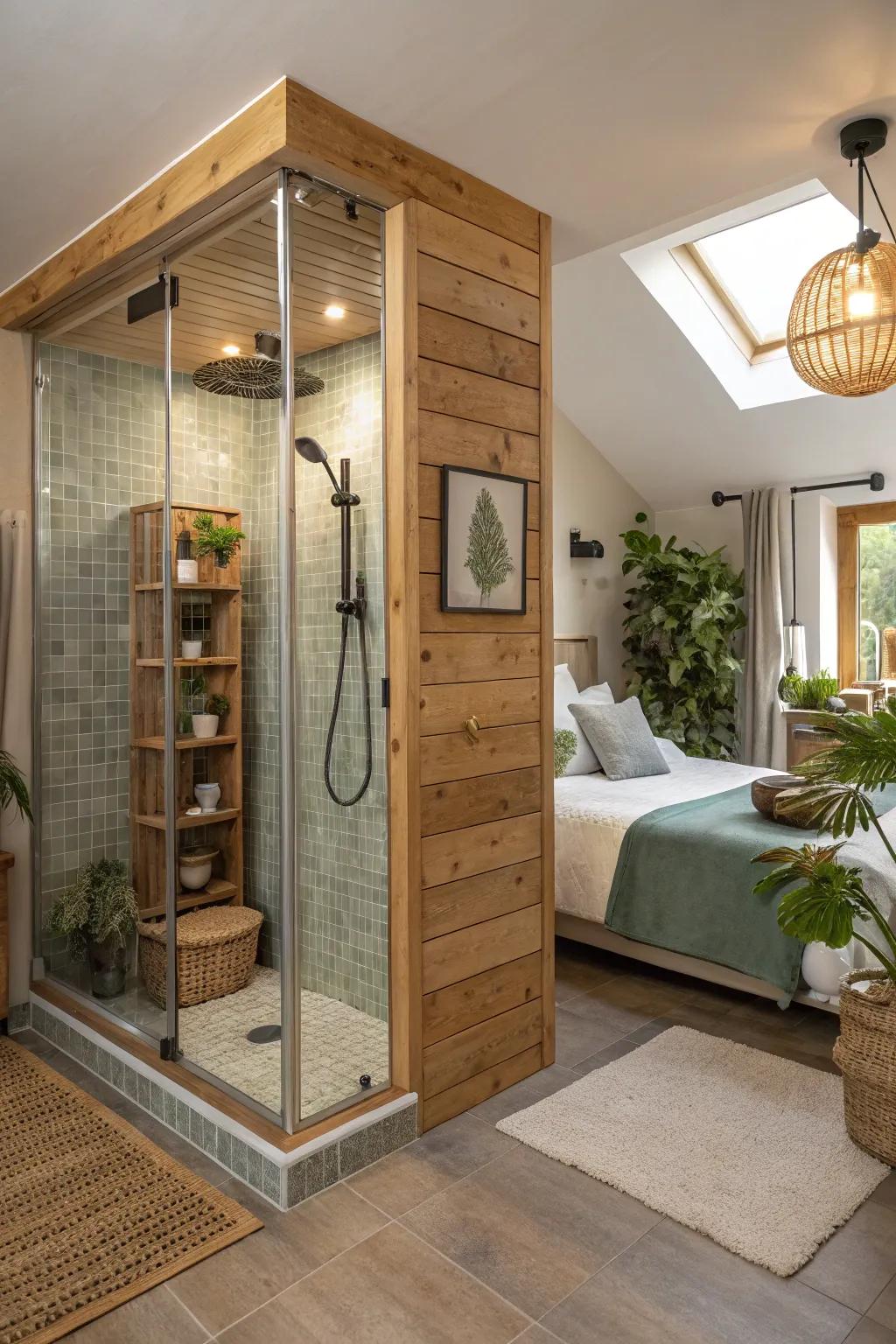 Eco-conscious substances fashion a sustainable and fashionable shower.