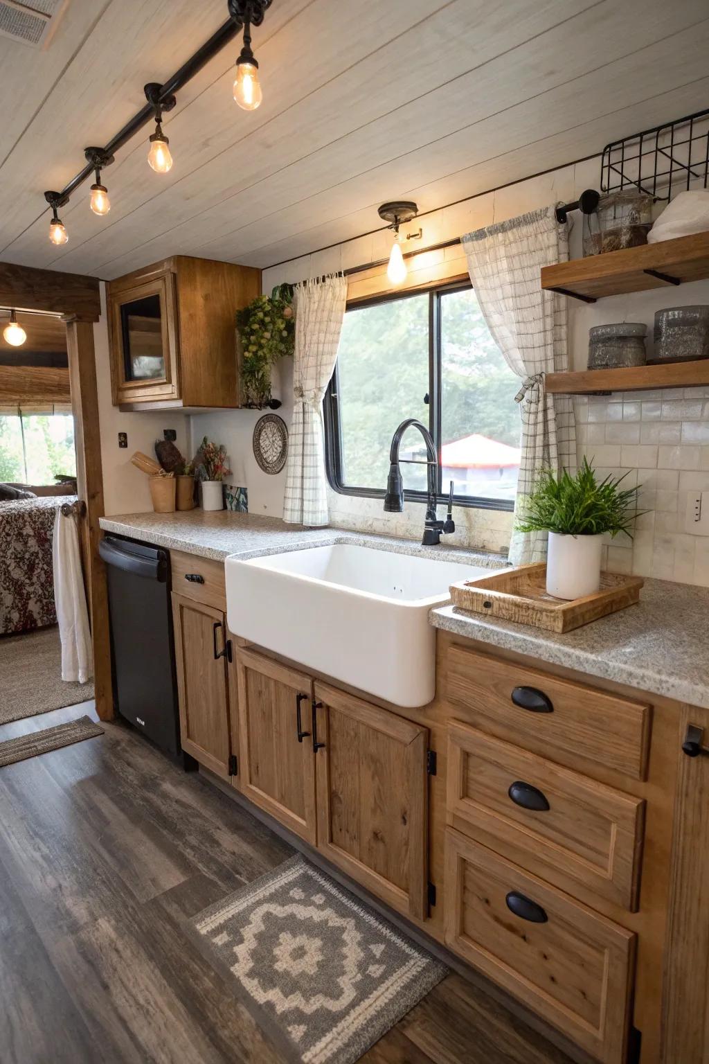 Cottage-style sinks add rustic appeal and functionality.