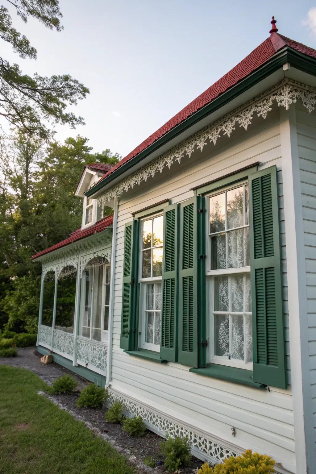 Elegant ornamental moldings amplify this cottage's appeal.