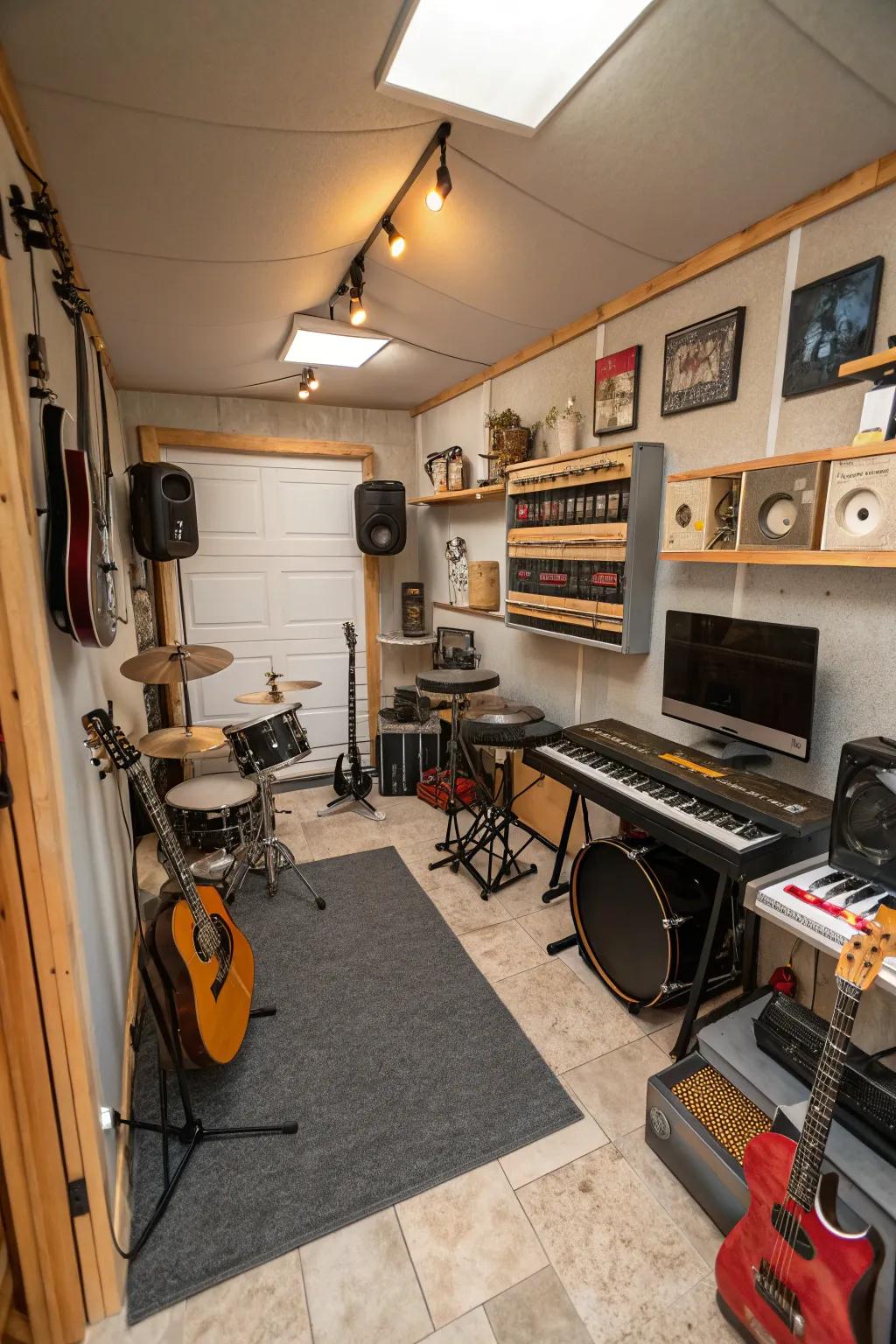 A small garage becomes a musical getaway.