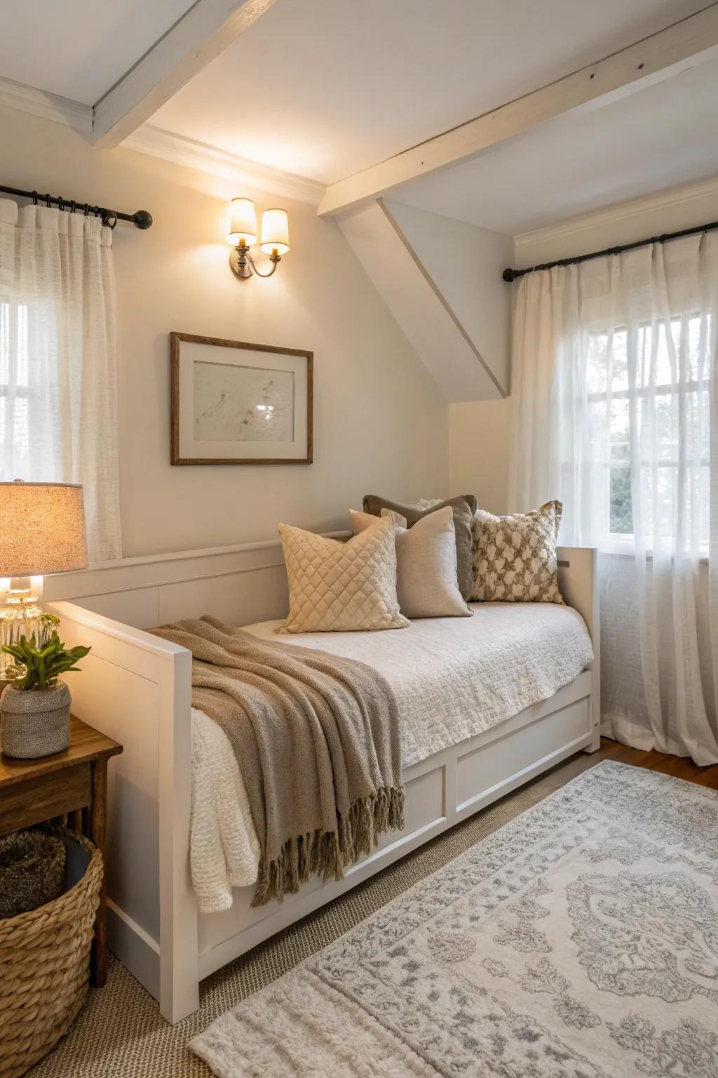 Daybeds introduce versatility in compact spaces.