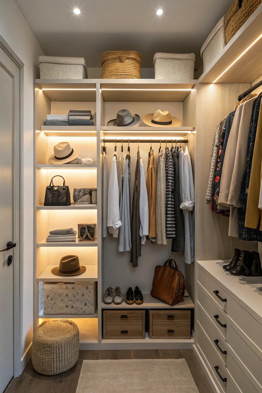 A showcase partition contributes boutique-esque charm.