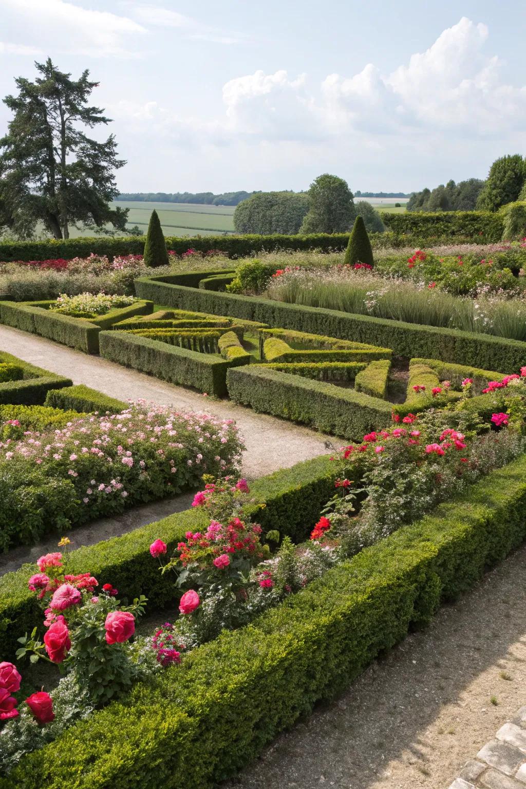 Geometric outlines infuse a contemporary revision into garden design.