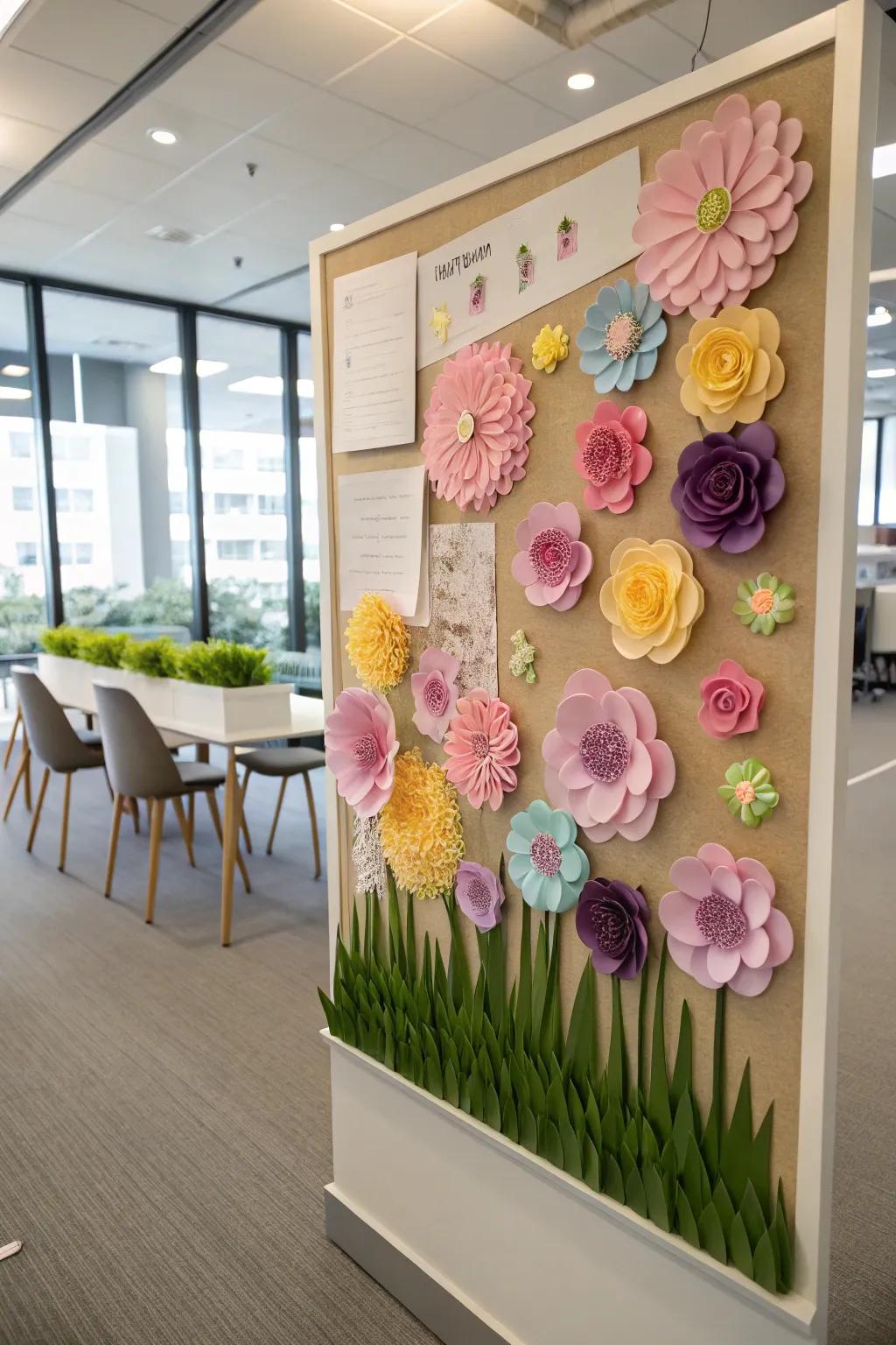 A pastel garden furnishes a tranquil and refined ambiance.