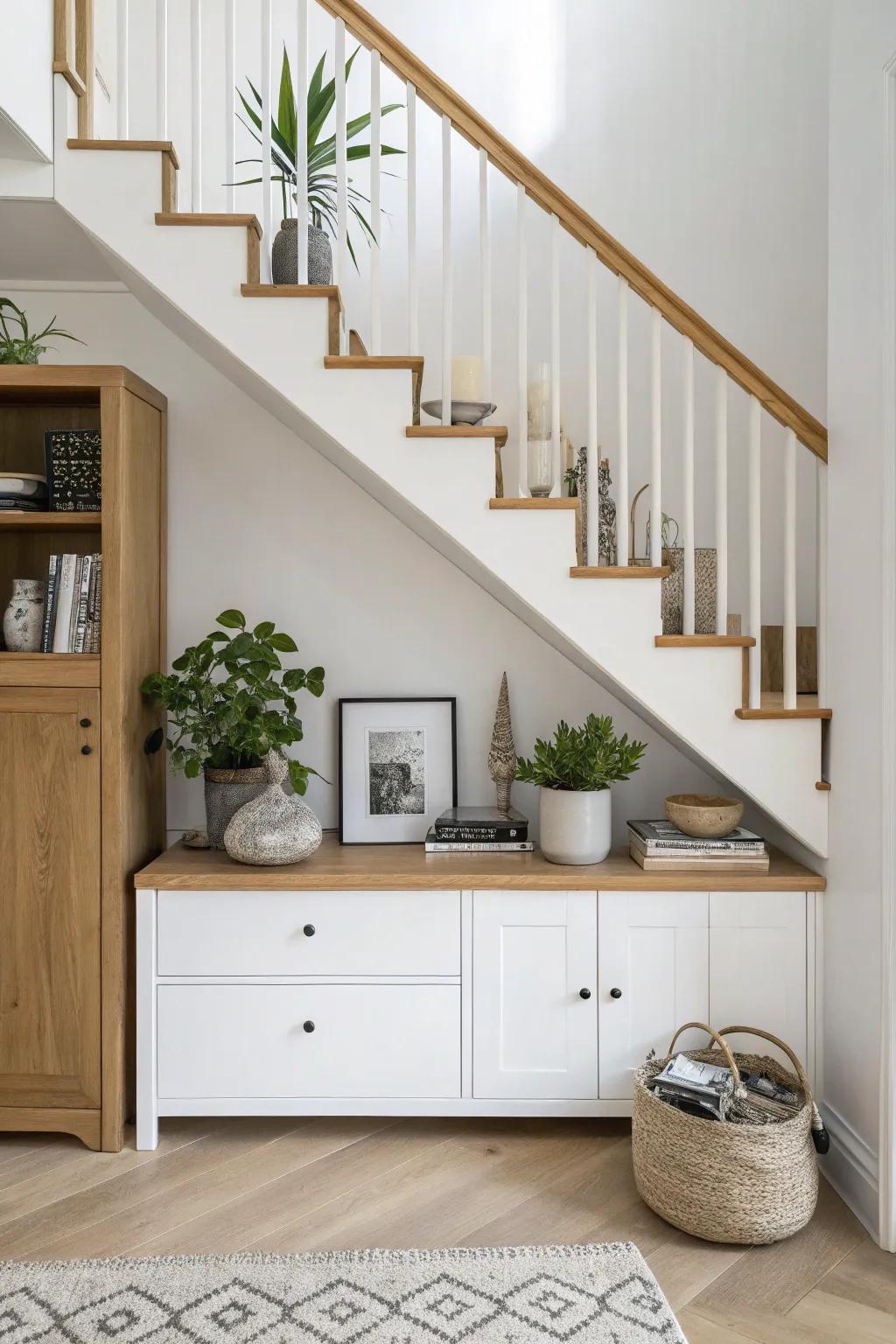 A sleek and functional floating cabinet solution.