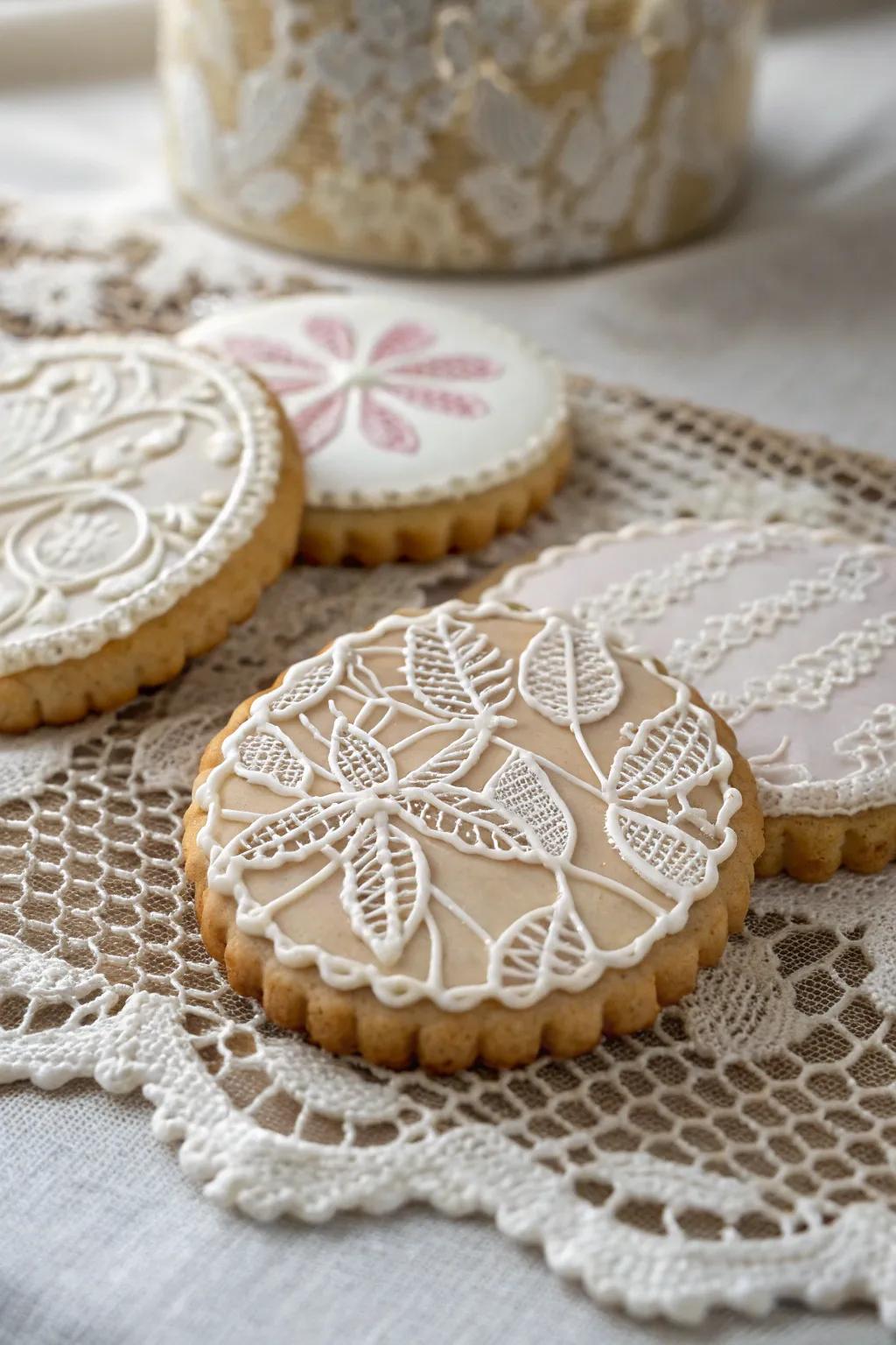 Lacework patterns imparting an elegant essence.