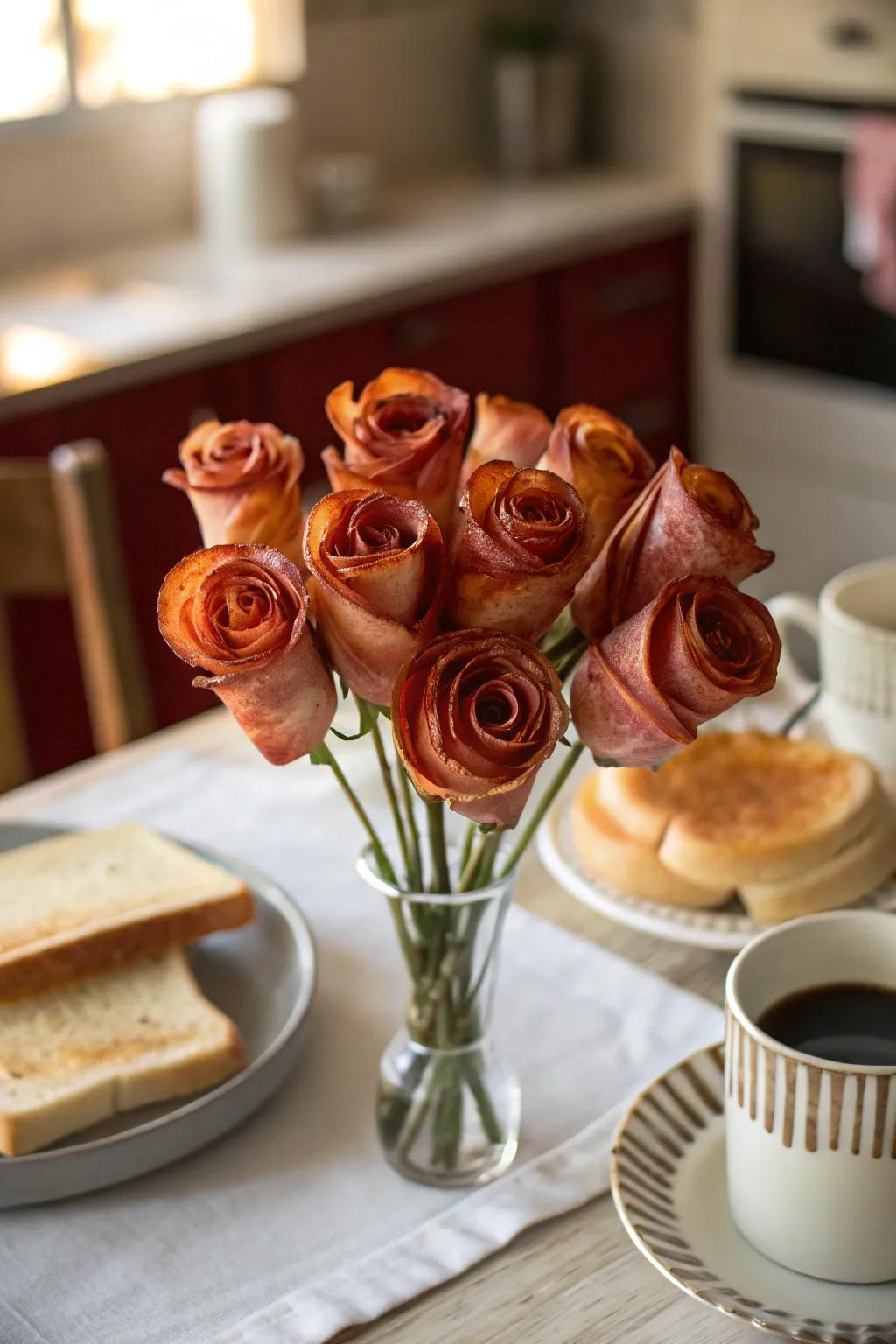 Inventive cured pork roses for a savory brunch surprise.