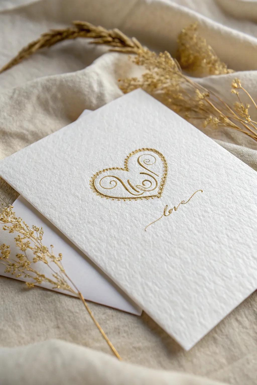 Craft heartfelt messages with elegant embossed love notes for a touch of sophistication this Valentine's Day.