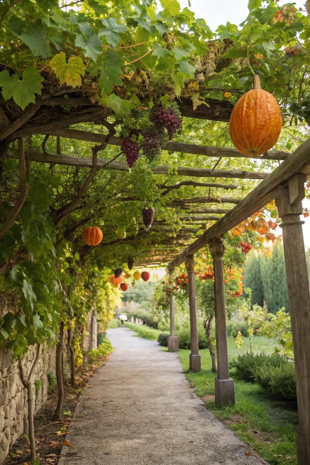 Pergola trellis structures blend beauty and functionality.