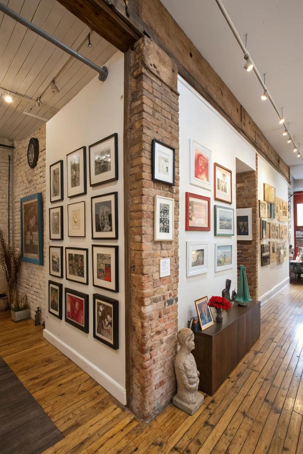 An off-center gallery layout